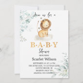 Cute Eucalipt Lion King Baby shower Invitation (Devant)