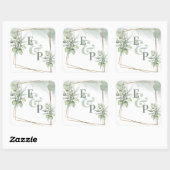 Cute Eucalyptus Leaves Elegant Greenery Wedding Vierkante Sticker (Vel)