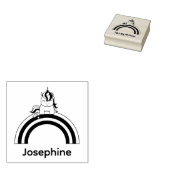 Cute Ewn Name Unicorn Custom Rubberstempel (Gestempeld)