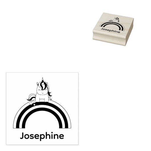 Cute Ewn Name Unicorn Custom Rubberstempel (Gestempeld)