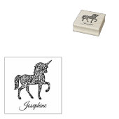 Cute Ewn Name Unicorn Custom Rubberstempel (Gestempeld)