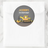 Cute Excavator Construction Anniversaire Étiquette (Sac)