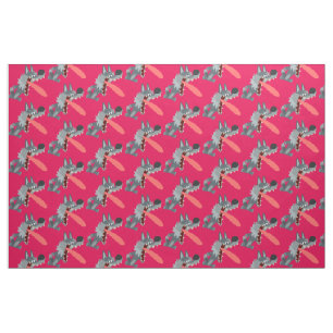 Cute Excited Cartoon Wolf Fabric Stof