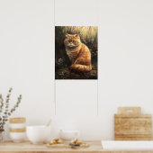 Cute Exotic Shorthair Chat Art Imprimer Poster (Cuisine)