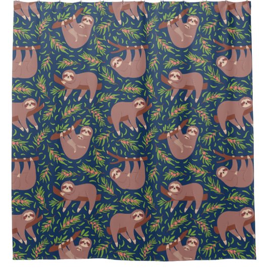 Cute Exotique Noël Animaux Douche Rideau (Devant)