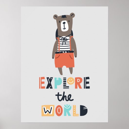Cute Expling Beer Kinder Room Poster (Voorkant)