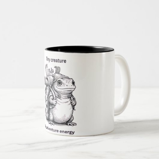 Cute Explorer Frog Mug Tiny Creature Big Adventure (Devant droit)