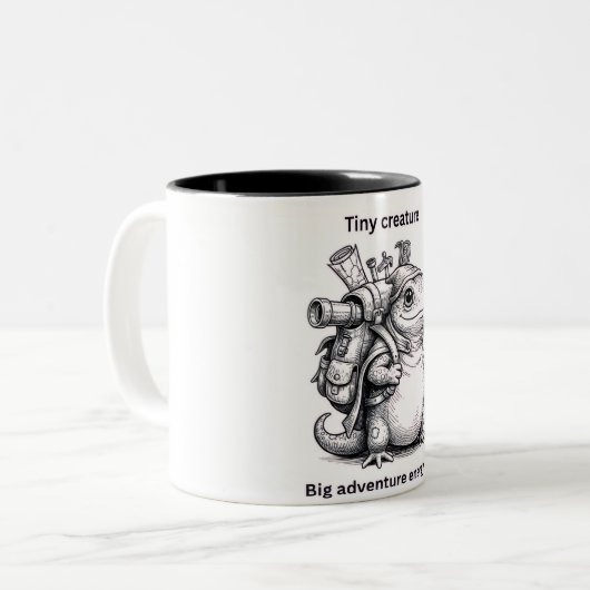 Cute Explorer Frog Mug Tiny Creature Big Adventure (Devant gauche)