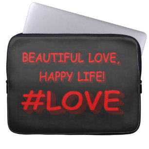 Cute Expression Design "BEAUTIFUL LOVE". Bestel nu Laptop Sleeve