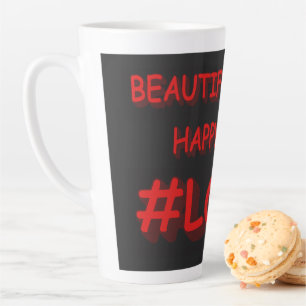 Cute Expression Design "BEAUTIFUL LOVE". Bestel nu Latte Mok
