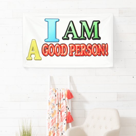 Cute Expression Design "GOOD PERSON" KOOPT NU Spandoek (Insitu)