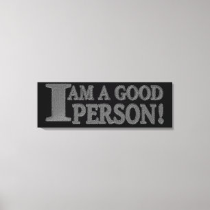 Cute Expression Design "GOOD PERSON" Nu kopen Canvas Afdruk