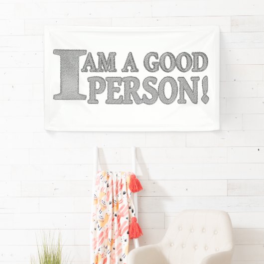 Cute Expression Design "GOOD PERSON" Nu kopen Spandoek (Insitu)
