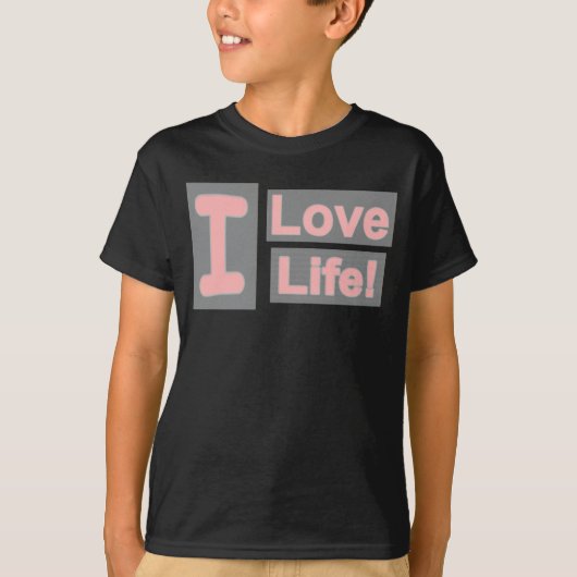 Cute Expression Design "Love Life". Bestel nu T-shirt (Voorkant)