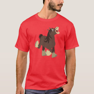 Cute Exuberant Cartoon Shire Horse T-Shirt