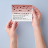 Cute Eyelash Extensions Coral Shades Aftercare Flyer (Hand)
