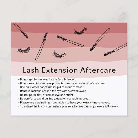 Cute Eyelash Extensions Coral Shades Aftercare Flyer (Voorkant)