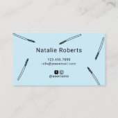 Cute Eyelash Extensions Lash Makeup Artist Blue Visitekaartje (Achterkant)