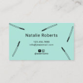 Cute Eyelash Extensions Lash Makeup Artist Mint Visitekaartje (Achterkant)