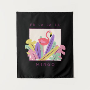 Cute Fa La La La Mingo Kerstmis Falala Snow Flamin Wandkleed