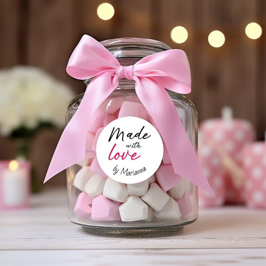 Cute Fabriqué avec autocollant d'amour