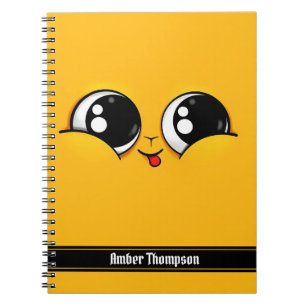Cute Face Gele Miauwende Emoji Notitieboek