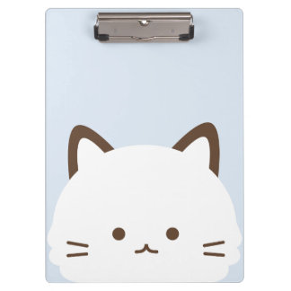 Cute face kat met pastelblauwe achtergrond klembord