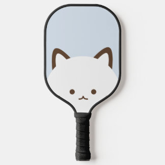 Cute face kat met pastelblauwe achtergrond pickleball paddle