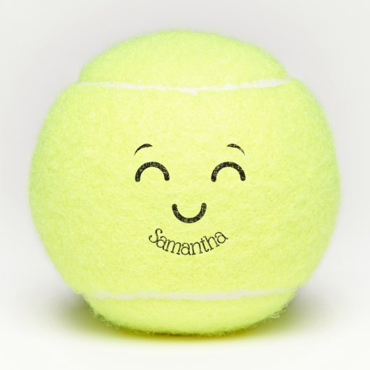 Cute Face Tennis Ball Tennisballen (Voorkant)