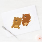 Cute Facetious Cartoon Beren Oval Sticker (Envelop)