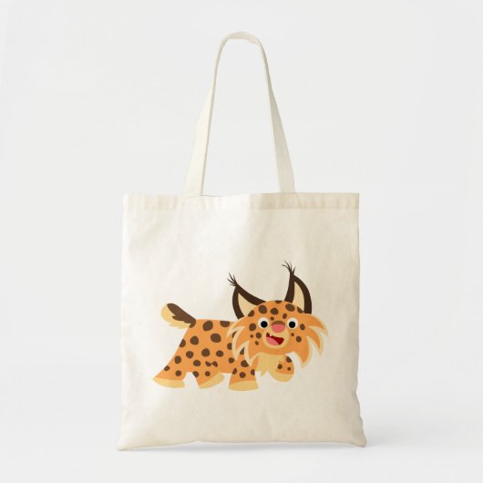 Cute Facetious Cartoon Bobcat Bag Tote Bag (Voorkant)