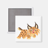 Cute Facetious Cartoon Bobcat Magnet Magneet (Voorkant / Achterkant)