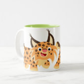 Cute Facetious Cartoon Bobcat Mok (Voorkant links)