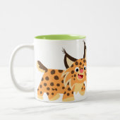 Cute Facetious Cartoon Bobcat Mok (Links)