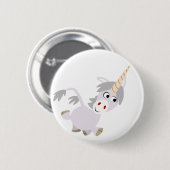Cute Facetious Cartoon Unicorn Button Badge (Voorkant /achterkant)