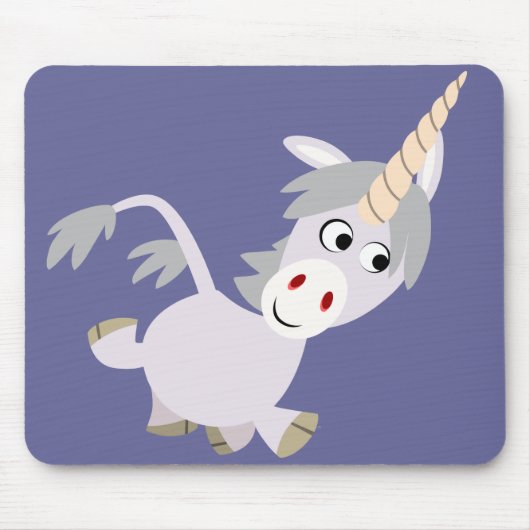 Cute Facetious Cartoon Unicorn Mousepad Muismat (Voorkant)