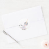 Cute Facetious Cartoon Unicorn Sticker (Envelop)