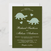 Cute Faire-part de mariage de tortues romantiques (Devant)