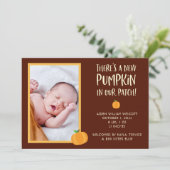 Cute Faire-part de naissance Citrouille Halloween (Debout devant)