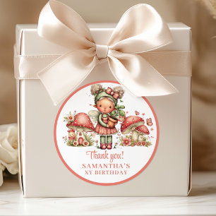 Cute Fairy 5e Verjaardag Blush Bloemen Favoriet Do Ronde Sticker