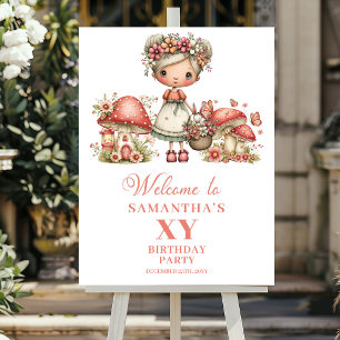 Cute Fairy 8e Verjaardag Bloemrijke Welkomstposter Poster