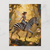 Cute Fairy and her Zebra Briefkaart (Voorkant)