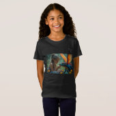 Cute Fairy Blue Dragon Design T-shirt (Voorkant volledig)