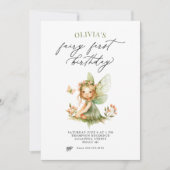 Cute Fairy First Birthday Invitation (Devant)