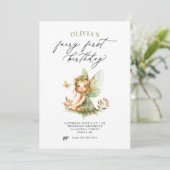 Cute Fairy First Birthday Invitation (Debout devant)