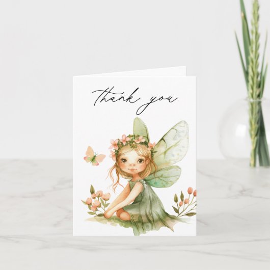 Cute Fairy First Birthday Invitation (Devant)