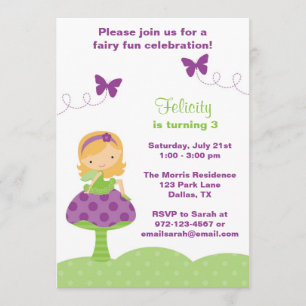 Cute Fairy Invitations Kaart