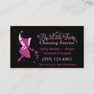 Cute Fairy Maid House Cleaning Service Visitekaartje