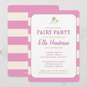 Cute Fairy Princess Invitations de fête d'annivers
