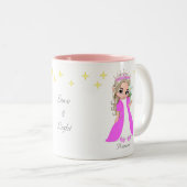 Cute Fairy Princess & Stars Mug à café à deux tons (Devant droit)